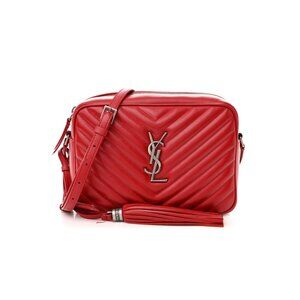 YSL Quilted "Lou" Red Camera Bag in Red